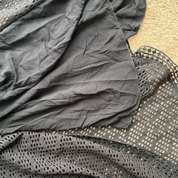 See By Chloé Asymmetric Crochet Trimmed Pointelle Knit Dress Black - Picture 7 of 9